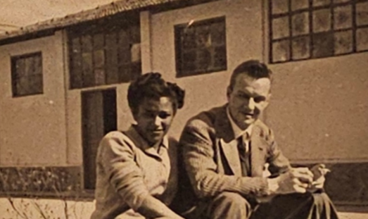 Alice Rezende e o cineasta Gianni Pons nos Estúdios Vera Cruz